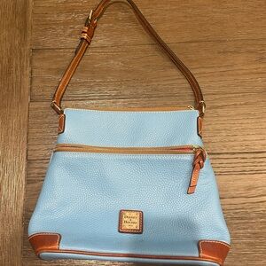 Dooney & Bourke Sky Blue and Tan Shoulder Bag